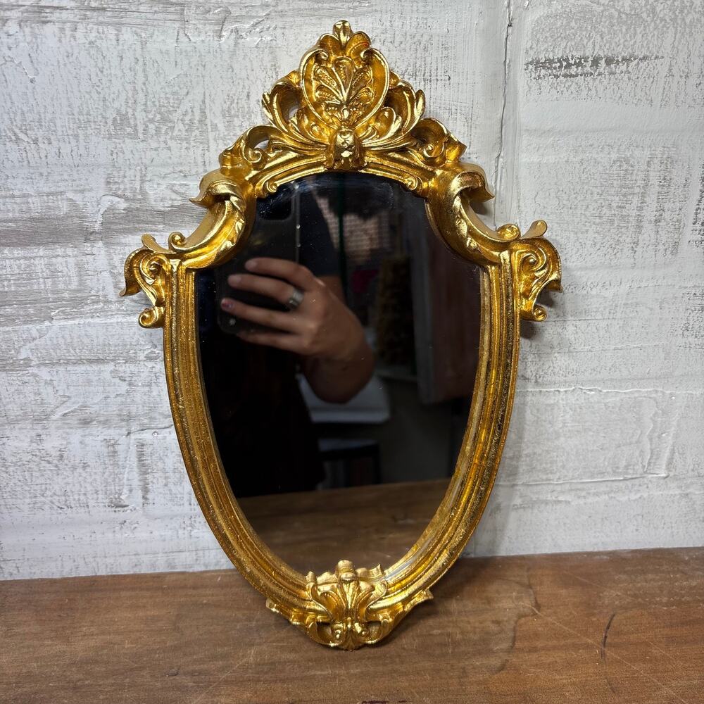Decorative Gold Rococo Shield Wall Mirror